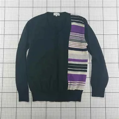 ◇ Θ ポール・スミス Paul Smith ロンドン Vネックニットセーター ブラック系 メンズ M E  【1601150030641】