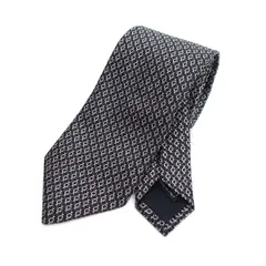 GUCCI / グッチ ◆ネクタイ Gロゴ 総柄 ブラック シルバー系 シルク  ブランド