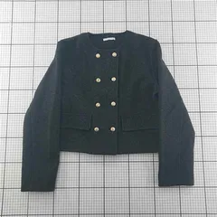 ◇ ⊇ ザラ ZARA 8779/159/803 ミリタリー風ノーカラージャケット ブラック系 レディース E 【1601150031136】