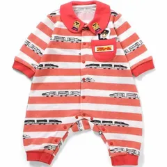 《新品》プラレール ボーダー柄 カバーオール 60 70 80サイズ BIT'Z B432015