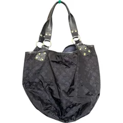  russet   ラシット トートバッグ ハンド 総柄 モノグラム ナイロン レザー 紺 肩掛け ブラックネイビー【ZK90】