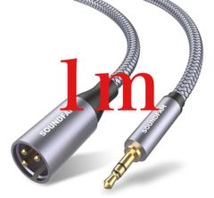 3.5mm to xlrケーブル， SOUNDFAM XLRオスから3.5mmオスケーブル アンバランスマイクケーブル マイクコード カムコーダー/DSLRカメラ/パソコン録音機器用 グレー（1M）