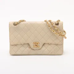 美品 シャネル マトラッセ ラムスキン レザー ダブルフラップ 2WAY チェーン ショルダーバッグ 肩掛け 本革 レディース MMM DK53-2【中古】