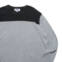 00's オールドネイビー バイカラー クルーネック コットン ニットセーター XL 灰×黒 無地 フットボール 00年代 旧タグ オールド 2002年製 アメリカ古着 USED ビンテージ ヴィンテージ