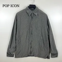 POP ICON 90s USA vintage all pattern L/S shirts L ポップアイコン アメリカ製 総柄 レーヨン混 長袖シャツ ヴィンテージ 古着 希少