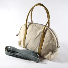 PRADA / プラダ ■2Wayバッグ　ハンド ショルダー オフホワイト キャンバス 【バッグ/バック/BAG/鞄/カバン】 ブランド【中古】 