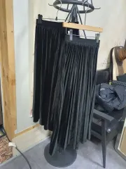 ブラック・ツアーベルベット・プリーツ・ロング・スカート M 2枚価格 配送(※メルカリshop取引では対象外)含む