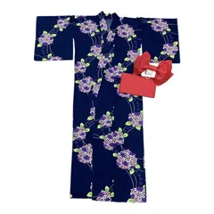 【新品 大特価】ME-C-61 レディース浴衣 ３点セット　浴衣　下帯　作り帯　夏　お祭り　夏祭り　デート　イベント　花火　女性　婦人　花柄　和モダン　お洒落　和装　限定価格　セール　SALE  レディースファッション　盆踊り 花　紺　赤　紫陽花　あじさい