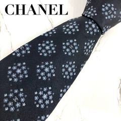 CHANEL ネクタイ 幾何学柄 ブラック系 イタリア製 シルク100% - メルカリ