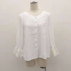 apuweiser-riche / アプワイザー・リッシェ ◆袖刺繍レースブラウス/ノーカラー/ホワイト/サイズ2 28115780  レディースファッション