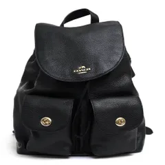 コーチ／COACH リュック バッグ バックパック レディース 女性 女性用 レザー 革 本革 ブラック 黒  F37410 BILLIE BACKPACK IN PEBBLE LEATHER ビリー バックパック 巾着型 シボ革 シュリンクレザー