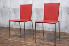 FAC43 エフェゼッタ effezeta ダイニングチェア 2脚セット レッド