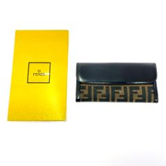 中古】【箱付き】 FENDI フェンディ キャンバス レザー ズッカ柄 W