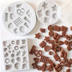3枚セット　バレンタイン　ホワイトデー　チョコ　チョコレート　ビスケット　シリコンモールド　レジン型