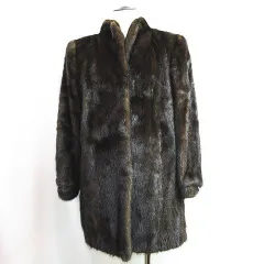 SAGA MINKU POLA amian サガミンク アミアン 毛皮コート ファーコート 13 XLサイズ ブラウン 茶 アウター レディース E557L