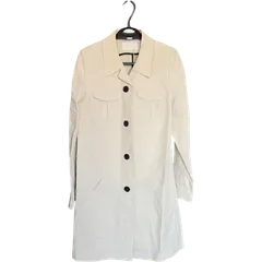 ZADIG & VOLTAIRE  定価53000円 ロングコート ライトアイボリー 白系 ノーカラーコート レディース38  未使用【ZK90】