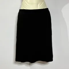 アンタイトル UNTITLED 日本製 高級ウール 膝丈スカート 黒 【3】Ｌ