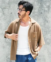 新品 未使用 JIGGYS SHOP(ジギーズショップ)メッシュオープンカラーシャツ 218070 カーキのサムネイル