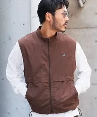 新品 未使用 JIGGYS SHOP(ジギーズショップ)ナイロンベスト シャカシャカ セットアップ可 218617 ブラウン/アクア