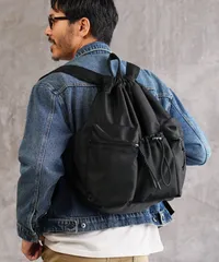 新品 未使用 JIGGYS SHOP(ジギーズショップ)ナップサック 巾着バッグ リュック バックパック 大容量 218256 ブラック