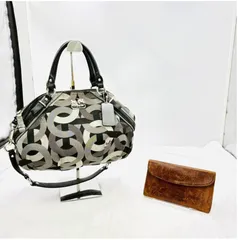 【❗️✨お手頃セット✨❗️】COACH コーチ シグネチャー ハンドバッグ＆長財布 2点セット ブラック グレー ブラウン