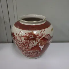 昭和 レトロ 九谷焼 司峰造 花瓶 孔雀絵 壺 フラワーベース 併売