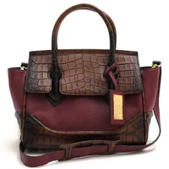 ココセリュックス ゴールド／COCOCELUX GOLD バッグ トートバッグ 鞄 ハンドバッグ レディース 女性 女性用 レザー 革 本革 レッド ブラウン 赤 茶  226AF0161 LUXURY トート35 2WAY ショルダーバッグ クロコ型押し シ