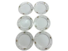 Noritake 花柄 6枚 食器 丸皿 直径約21cm