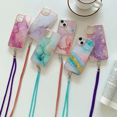 iPhone 8 ケース 背面型 6色 ストラップ付き 波 おしゃれ ソフト TPU  耐衝撃 日常 アイホン アイフォン 8 カバー 携帯ケース スマホケース