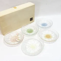 SYデザイン ◆【ガラス】SYデザイン/花春小皿セット（5枚組） FC-31 すまい 雑貨 アンティーク ギフト【未使用】 