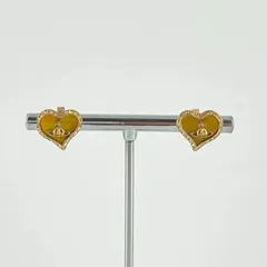 Vivienne Westwood（ヴィヴィアン・ウエストウッド）　ハート　オーブ　ラインストーン付　ピアス　ゴールド