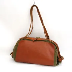 IL BISONTE / イルビゾンテ ■バッグ キャンディバッグ レザーキャンバス カーキ 茶 【バッグ/バック/BAG/鞄/カバン】 ブランドB【中古】 