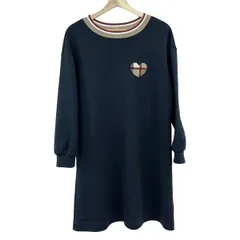 ブルーレーベルクレストブリッジ ワンピース サイズ38 M レディース美品  - ダークネイビー×ベージュ×マルチ 長袖/ひざ丈/ハート