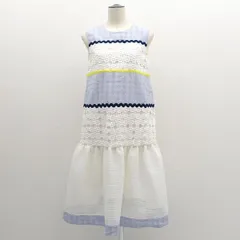 Chesty / チェスティ ◆レースジャガードワンピース/ノースリーブ/ブルー×ホワイト/サイズ0 12A501 【レディース/ガールズ/LADY/女性/婦人】 レディースファッション【中古】 