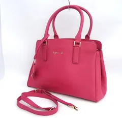 agnes b / アニエスベー ■2WAY ショルダー トートバッグ PVCレザー ピンク マルチ用途 【バッグ/バック/BAG/鞄/カバン】 ブランド【中古】 