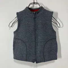 CELINE BABY セリーヌ ロゴ 刺繍 裏起毛 フルジップ ベスト 日本製 グレー 95