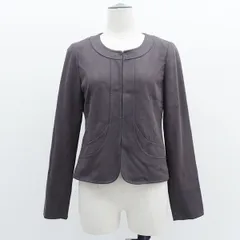 LAUTREAMONT / ロートレアモン ◆ノーカラージャケット/ブラウン/サイズ40/タグ付き 3105-86036 【レディース/ガールズ/LADY/女性/婦人】 レディースファッション【未使用】 