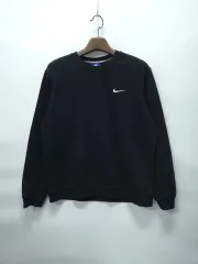 ナイキ メンズ ブラック ソロスウッシュ ロゴ スウェット トレーナー (XXL)