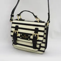 Kate Spade / ケイトスペード ■ミニ ハンドバ ッグ  ショルダー ブラック ホワイト エナメル メタル 【バッグ/バック/BAG/鞄/カバン】 ブランド【中古】 