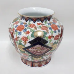 有田焼 秀峰 金彩古伊万里 鳳凰 桃 花絵 花瓶 飾り壺 花器 赤絵 手描き フラワーベース 併売