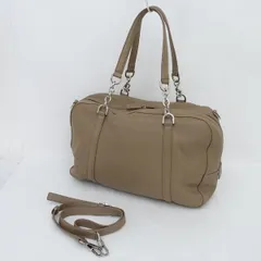 agnes b / アニエスベー ■2WAY ハンドバッグ ビジネス レザー ベージュ メタル 【バッグ/バック/BAG/鞄/カバン】 ブランド【中古】 