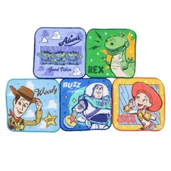 【メール便】トイストーリー ミニタオル ミニタオル5枚組 カラフルカレッジ ディズニー 丸眞 はんかちタオル5枚セット 入園入学準備雑貨 キャラクター グッズ 