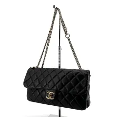 シャネル ゴールド ラムスキン フラップ クラウン チェーンバッグ ショルダーバッグ