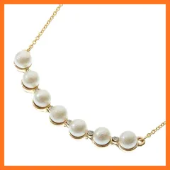 【新品】 [石輝] パールとラインストーンの華やかなネックレス[404aln] 1