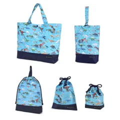 COLORFUL CANDY STYLE 新品  入園入学シリーズ マチ付き5点セット 撥水 軽量 恐竜ワールド 男の子 入園入学バッグ セット レッスンバッグ キルティング トートバッグ 上履き入れ 体操服袋 給食袋 コップ袋 大きめ 入園 入学 通園