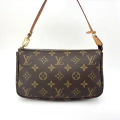 ルイヴィトン モノグラム M51980 ポシェット アクセソワール アクセサリーポーチ ハンドバッグ ブラウン PVC レザー