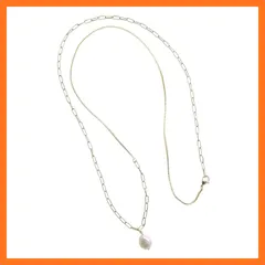 【新品】 [ヴァンテーヌ] VINGTAINE 淡水パール チェーン 2way ロングネックレス Y字 アレンジ パール 大人カジュアル C3293-G- 0