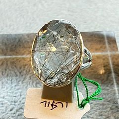 ブルー ザギマウンテンクォーツ ザギ水晶 指輪 19号 エジリン シルバー