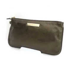 TIFFANY&Co. / ティファニー ■ポーチ レザー メタルブラウン ティファニーブルー 【バッグ/バック/BAG/鞄/カバン】 ブランド【中古】 