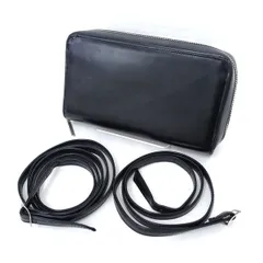 Y’s ■ ウォレットバッグ ショルダーバッグ 財布 お財布バッグ ポーチ　黒　レザー 【バッグ/バック/BAG/鞄/カバン】 【財布/サイフ/ウォレット/wallet/コイン】 ブランド【中古】 